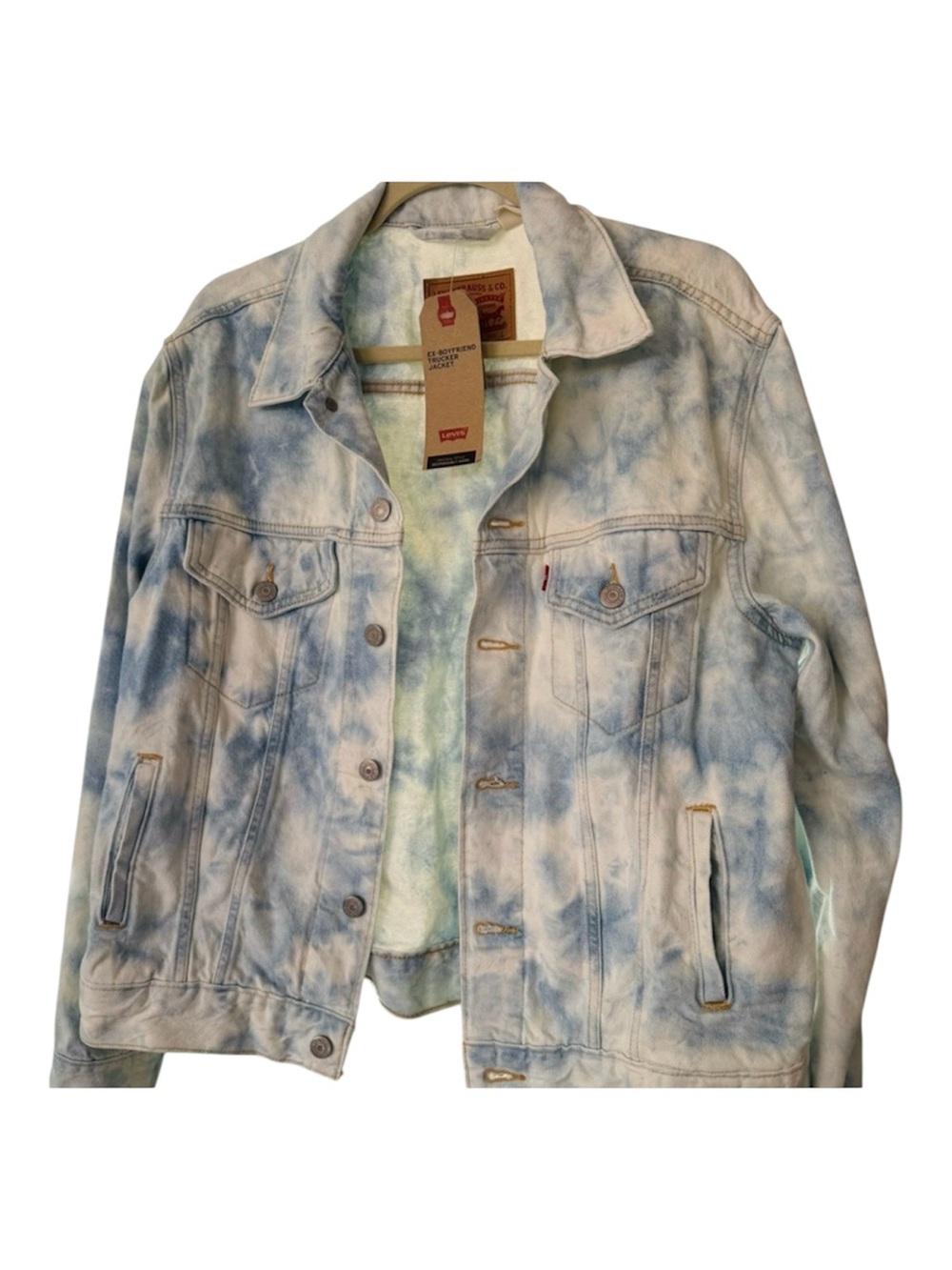 Levi’s Women’s Ex-Boyfriend Trucker Jacket Blue/White Size Large